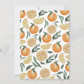 水彩柑橘系庭園スクリプトブライダルシャワー 招待状 (裏面)