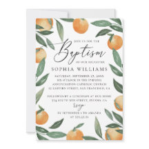 水彩柑橘類のフローラガーデンスクリプトの洗礼