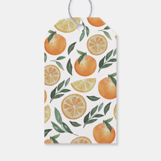 水彩柑橘類の庭の赤ちゃんシャワ感謝していーユー ギフトタグ (裏面)