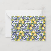 水彩柑橘類エレガントレモンベイビーシャワー感謝してい ノートカード (裏面)