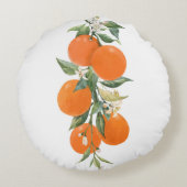 水彩柑橘類オレンジレモン ラウンドクッション (裏面)