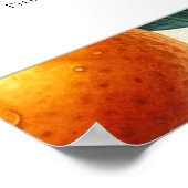 水彩柑橘類オレンジ葉色座席表 ポスター (角)