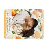 水彩柑橘類オレン葉ジの日付保存 マグネット (横)