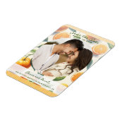 水彩柑橘類オレン葉ジの日付保存 マグネット (左側)