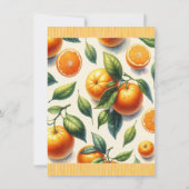 水彩柑橘類オレン葉ジの結婚サンキュー 招待状 (裏面)