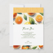 水彩柑橘類オレン葉ジの結婚サンキュー 招待状 (正面)