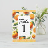 水彩柑橘類オレン葉ジュール番号 招待状 (スタンド正面)