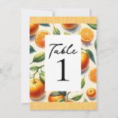 水彩柑橘類オレン葉ジュール番号 招待状 (裏面)