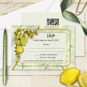 水彩柑橘類オーチャードウェディングRSVPカード 招待状