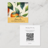 水彩柑橘類オ葉レン結婚詳細 スクエア名刺 (正面/裏面)
