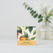 水彩柑橘類オ葉レン結婚詳細 スクエア名刺 (スタンド正面)