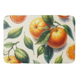 水彩柑橘類オ離れレン結婚ジュ バスマット