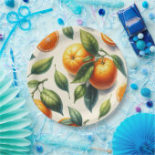 水彩柑橘類オ離れレン結婚ジュ ペーパープレート (パーティー)