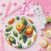 水彩柑橘類オ離れレン結婚ジュ ペーパープレート (パーティー)