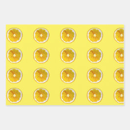 水彩柑橘類デザイン ラッピングペーパーシート