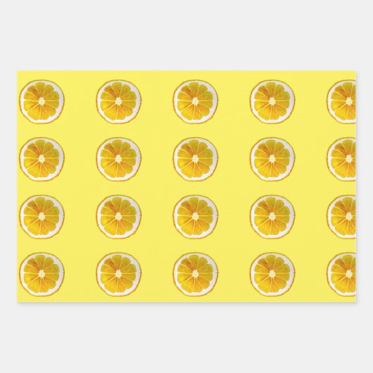水彩柑橘類デザイン ラッピングペーパーシート (正面)