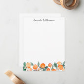 水彩柑橘類パーソナライズされた ノートカード (正面/裏面インサイチュ)