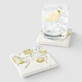 水彩柑橘類フルーツクレメンチンかわいこちゃん ストーンコースター (横)