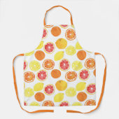 水彩柑橘類フルーツパターン エプロン (正面)