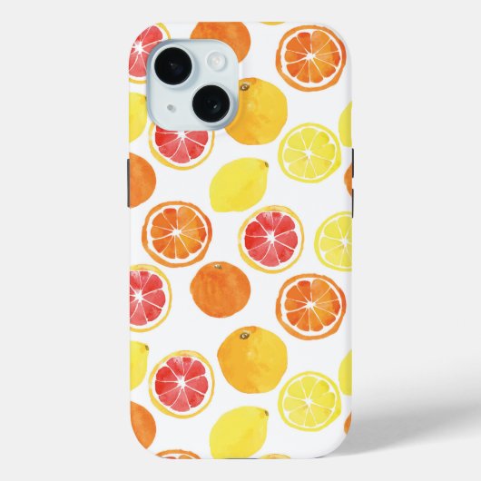 水彩柑橘類フルーツパターン Case-Mate iPhoneケース (裏面)