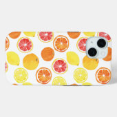 水彩柑橘類フルーツパターン Case-Mate iPhoneケース (裏面 (横))