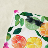 水彩柑橘類フルーツフローラ植物学 ビーチタオル (インサイチュ)