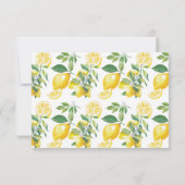 水彩柑橘類レモンウェディングRSVP 出欠カード (裏面)