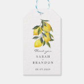 水彩柑橘類レモンサマー結婚ズ ギフトタグ (裏面)