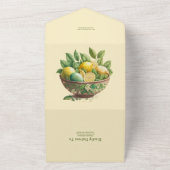 水彩柑橘類レモンデスティネーションウェディング オールインワン招待状 (外側)