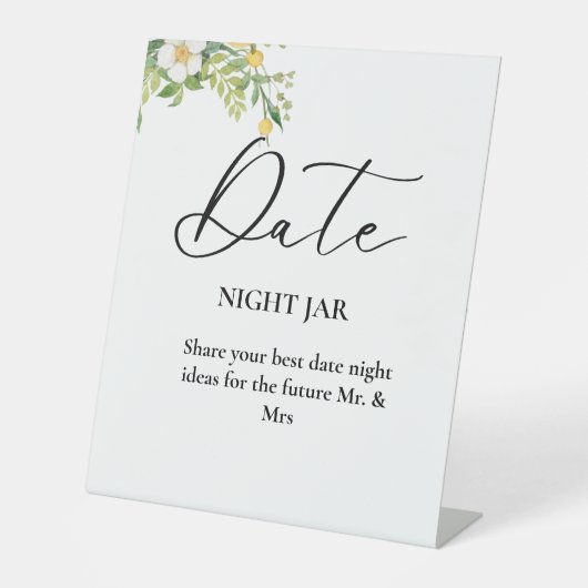 水彩柑橘類レモンブライダルシャワー結婚ズサイン 台座サイン (正面)