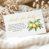 水彩柑橘類レモンベビーシャワーブックベビー エンクロージャーカード