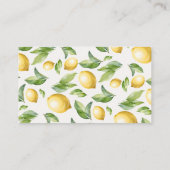 水彩柑橘類レモンベビーシャワーブックベビー エンクロージャーカード (裏面)