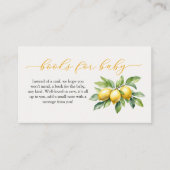 水彩柑橘類レモンベビーシャワーブックベビー エンクロージャーカード (正面)