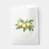 水彩柑橘類レモンベビーシャワー フェイバーバッグ (正面)