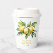 水彩柑橘類レモンベビーシャワー 紙コップ (裏面)