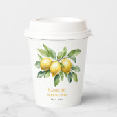 水彩柑橘類レモンベビーシャワー 紙コップ (正面)