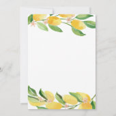 水彩柑橘類レモン赤ちゃんシャワー 招待状 (裏面)