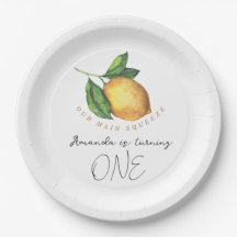水彩柑橘類レモン1位の誕生日パーティー