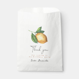 水彩柑橘類レモン1歳の誕生日感謝していあなた フェイバーバッグ