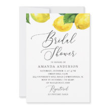 水彩柑橘類レモ結婚ンブライダルシャワー