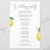 水彩柑橘類園レモンウェディングプログラム (裏面)