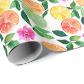 水彩柑橘類植物模様 ラッピングペーパー (ロールコーナー)