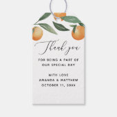 水彩柑橘類結婚。ガーデンフローラ感謝していユー ギフトタグ (正面)