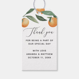 水彩柑橘類結婚。ガーデンフローラ感謝していユー ギフトタグ