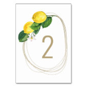 水彩柑橘類結婚。レモン植物園 テーブルナンバー (裏面)