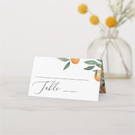 水彩柑橘類結婚。夏のフローラ園 プレイスカード