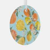 水彩柑橘類：手描き ガラスオーナメント (正面右)