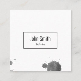 水彩染め名刺のグレー スクエア名刺