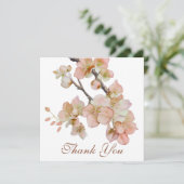 水彩柔らかいオレンジ色のピンクの春 サンキューカード (スタンド正面)