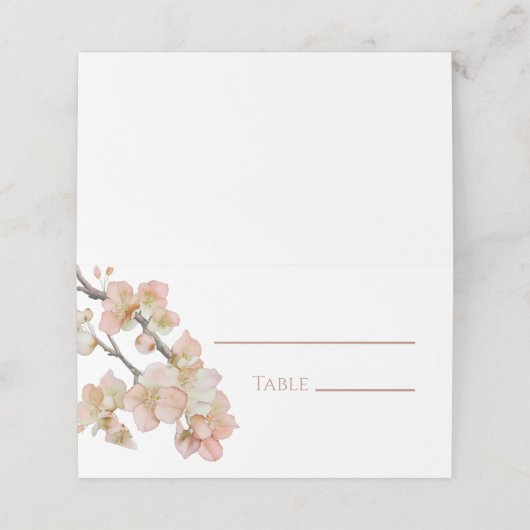 水彩柔らかいオレンジ色のピンクの春 プレイスカード (外部開封)